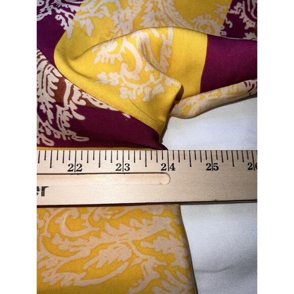 Democracy Top Tunic Plus Size 1X Paisley Multicolored Striped Shirt Tie Beads - Picture 7 of 11